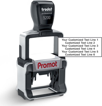 Promot Small Professional Stainless Steel Stainless Steel Self Inking 6 Lines Custom Stamp - Personalized Office Stamp