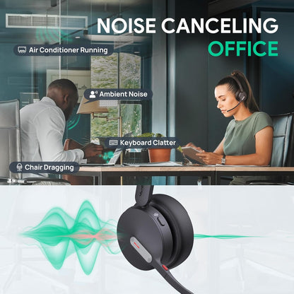 Yealink BH70 Mono Wireless Headset with Mic for Work, Bluetooth Headphone Teams Certified, up to 35h Talk Time, 91g Lightweight Comfort, USB-C to A