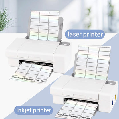 STARLIBOO Transparent Stickers Labels -1" x 2-5/8" Clear Address Labels Mailing Stickers for Laser/Inkjet Printer 8.5"×11"- 20 Sheet (Clear Holographic)