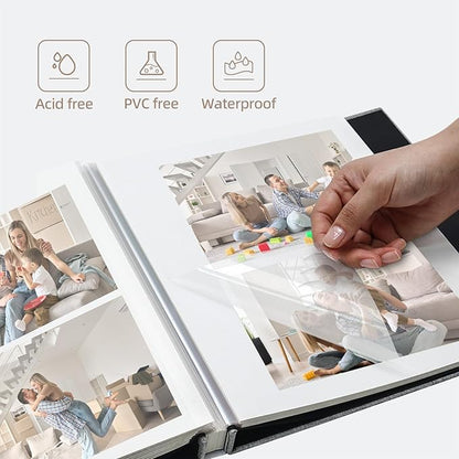 Vienrose Large Photo Album Self Adhesive for 4x6 5x7 8x10 Pictures Scrapbook Album DIY Scrap Book 40 Sticky Pages with A Metallic Pen