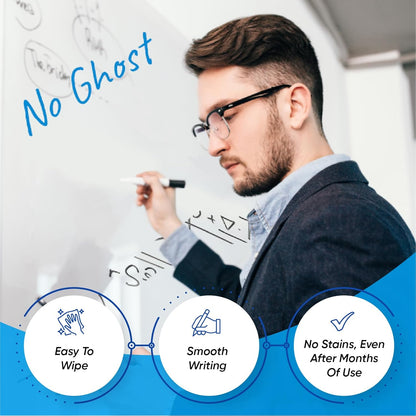 Whiteboard Sticker for Wall, 120" x 18" No Ghosting Peel and Stick Dry Erase White Board Roll, Stain-Proof Self-Adhesive Whiteboard Paper for Home, Office, Classroom