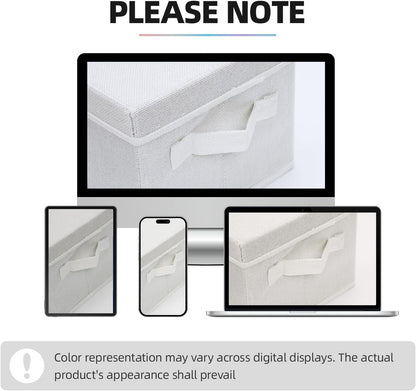 Greeting Card Storage Box, Linen Storage Box with 32 Adjustable Dividers, 168 Labels, 2 Marker Pen, Perfect for Organizing Greeting Cards, Envelopes, Photos 2 Pack Ivory