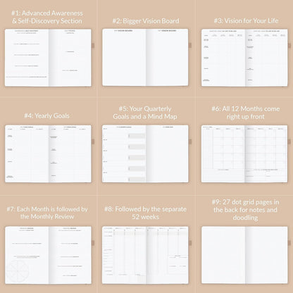 Clever Fox Planner PRO Schedule – Undated Weekly & Monthly Life Planner with Time Slots, Appointment Book & Daily Organizer, A4 (Seashell)