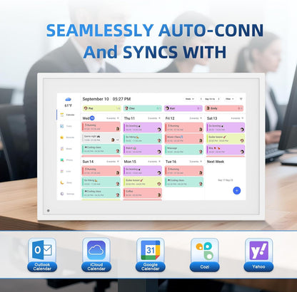 Calendar Digital 10.1 Inch, Digital Frame Combined Smart Touch Screen Electronic Wall Planner Family Organizer Chore for Family Schedules Gift for Mother Mom Women Grandpa