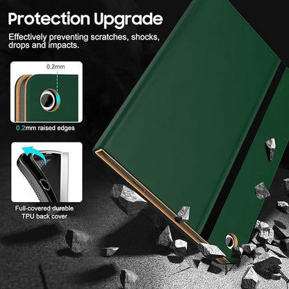 OKP Case for Samsug Galaxy Tab A9+ Plus 11 inch 2024(SM-X210/X216/X218), PU Leather Folio Cover with Multi-Angle Stand//Pen Holder, Auto Wake/Sleep Case for Galaxy A9+ 11" Tablet (Alpine Green)