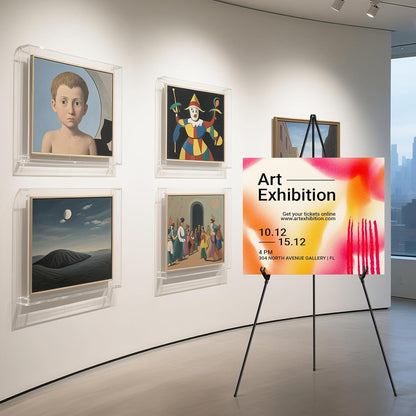 Display Black Easel Stand for Wedding Sign, Artist Instant Tripod Collapsible Portable Floor Easel for Posters, 66" Adjustable Easy Folding Metal Stand for Display Show, Arts, Painting