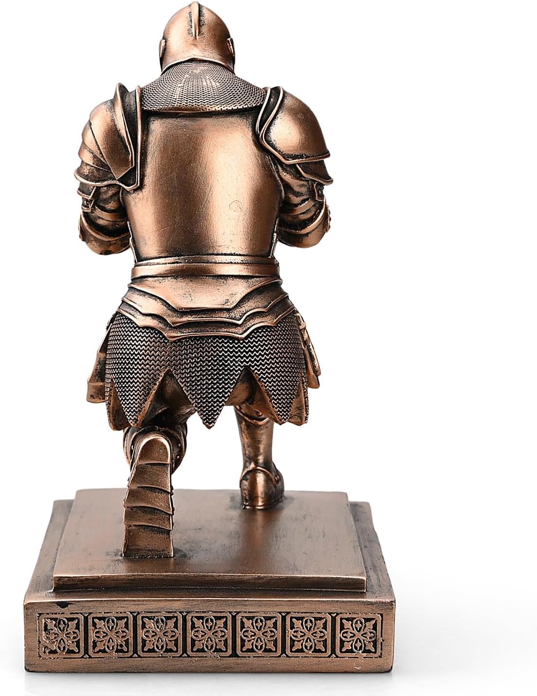 Medieval Armored Warrior Knight Pen Holder Desk Organizers and Accessories Resin Pencil Holder Paperweight as Gift with a Cool Letter Opener for Desk (Copper)