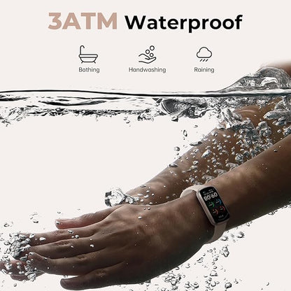 Fitness Tracker with 24/7 Heart Rate, Blood Oxygen, Sleep Monitor, 3ATM Waterproof Fitness Watch/Smart Watch/Activity Tracker, Pedometer/Step Counter, Calorie Tracker for Women Men, Starlight