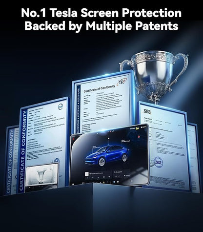 3 in 1 New Model Y Juniper & Model 3 Highland Screen Protector Matte 3-Piece Protector Set: Center Display + Rear Touchscreen + Interior Rearview Mirror Model Y (2025-2026) Model 3 (2024-2026)