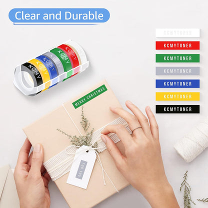 5PK 1/2 Embossing Label Tape Compatible for DYMO 521202 White on Red 3D Plastic Labels Used in Organizer Xpress Pro 1575 1595, Office Mate II 1540 154000, MoTEX E101 E404 Label Makers