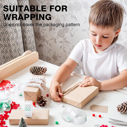 Pasimy 96 Rolls Clear Tape Bulk Strong Sticky Transparent Tape Refills for Dispenser, Office, Home, School, Wall, Carpet, 3/4 x 1000 Inches(Green)