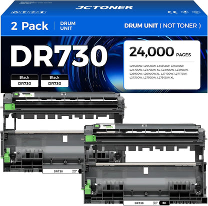 DR730 Drum Unit (Not Toner) 2-Pack Replacement for Brother DR-730 Imaging Drum Compatible MFC-L2710DW MFC-L2750DW DCP-L2550DW HL-L2350DW HL-L2395DW HL-L2370DW HL-L2390DW MFC-L2690DW HL-L2325DW Printer