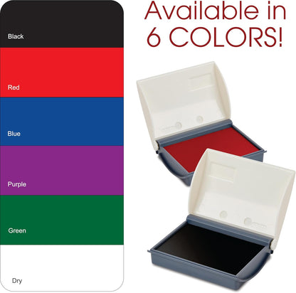 Shiny Black Ink Stamp Pad, 2-3/4" by 4-3/8" Surface Area, Felt Stamp Pad with Black Water-Based Stamp Ink