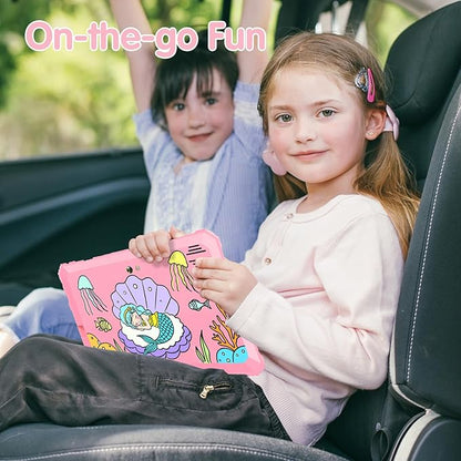 YINOCHE Kids Tablet for Kids 3-7 7'' Andoird Toddler Tablet for Toddlers with Case 32G Kids Tablets with Parental Controls WiFi Dual Camera GMS Certified Learning Toddler Toys for Girls (Pink1)