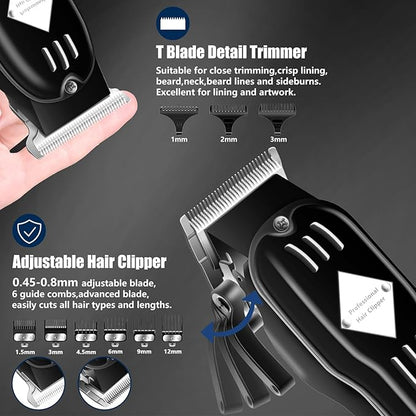 SUNNOW Hair Clippers for Men, Beard Trimmer & Hair Trimmer & Electric Foil Shavers Razor Kit, Hair Cut Machines Men's Beard Grooming Kit for Home, Barber(Black)