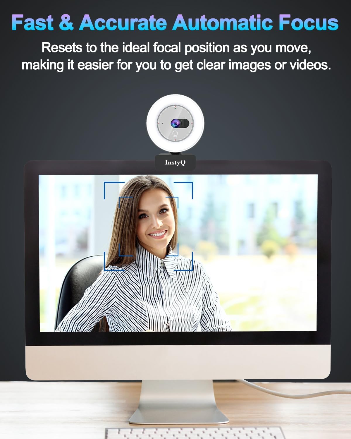 Webcam with Microphone, 2K Web Cam for PC/Desktop Computer/Laptop/MAC, Privacy Cover & Light, USB Plug and Play, Streaming Camera for Zoom/Skype/Teams/Video Calling/Studying and Conference