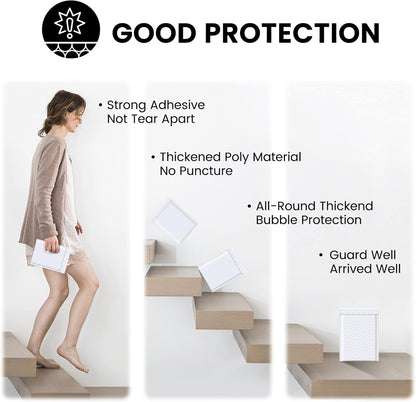 Fuxury Bubble Mailers 4x8 Inch 500 Pack Padded Envelopes Usable Size 4x7" Thick Mailing Envelopes Bubble Opaque Padded Mailers Shipping Bags for Mailing Jewelry Makeup Small Business White