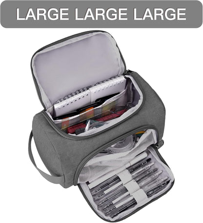 Large Pencil Pouch,Pencil Case Aesthetic,Zipper Pencil Box For Girls Back To School Supplies Emergency Bag Makeup Bag (Grey)