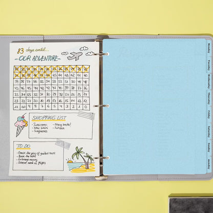 3 Ring Blue Binder Dividers with 8-Tabs, A4 Blue Binder Dividers, Sturdy Plastic Divider, Aesthetic Divider for Binders, Suitable for Notebooks and Binders, 3 Hole Punch