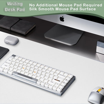 Boutilon Leather Desk Pad Protector,Non-Slip Mouse Pad,Laptop Desk Pad,Office Mouse Mat,Waterproof Leather Desk Blotter,Desk Writing Pad for Office and Home (XL-White,35.4"x 15.7")