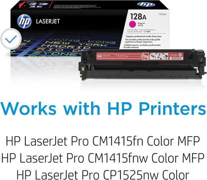 HP 128A Magenta Toner Cartridge | Works with HP LaserJet Pro CM1415 Color, CP1525 Color Series | CE323A