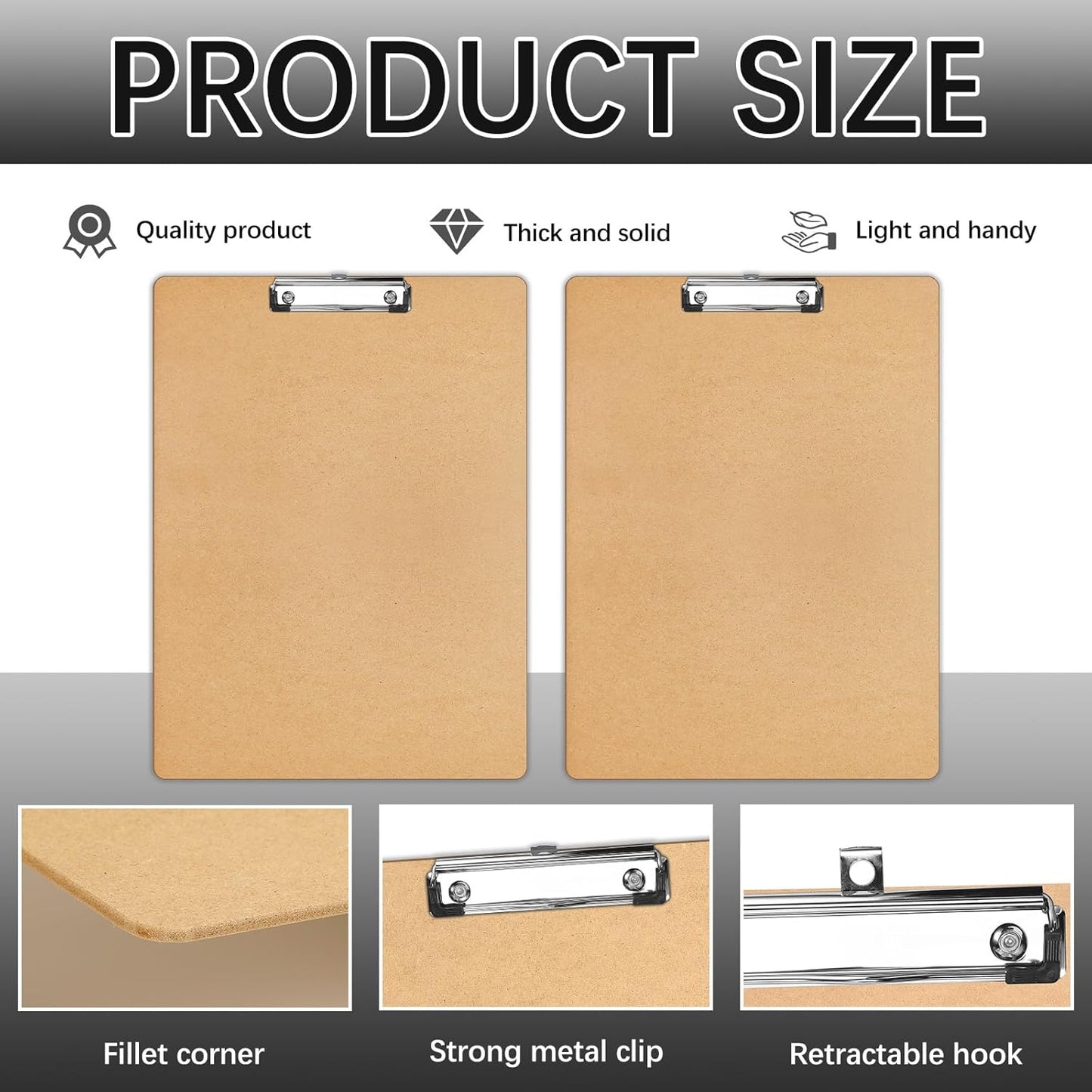 4 PCS Extra Large 11x17 clipboard, Wood Cleats with Low Profile Clips for Drawing, Sketching, and Art Boards, Horizontal Wood Lapping, Landscape Layout (3mm Thickness (4 Pack11x17 Long clipboard)