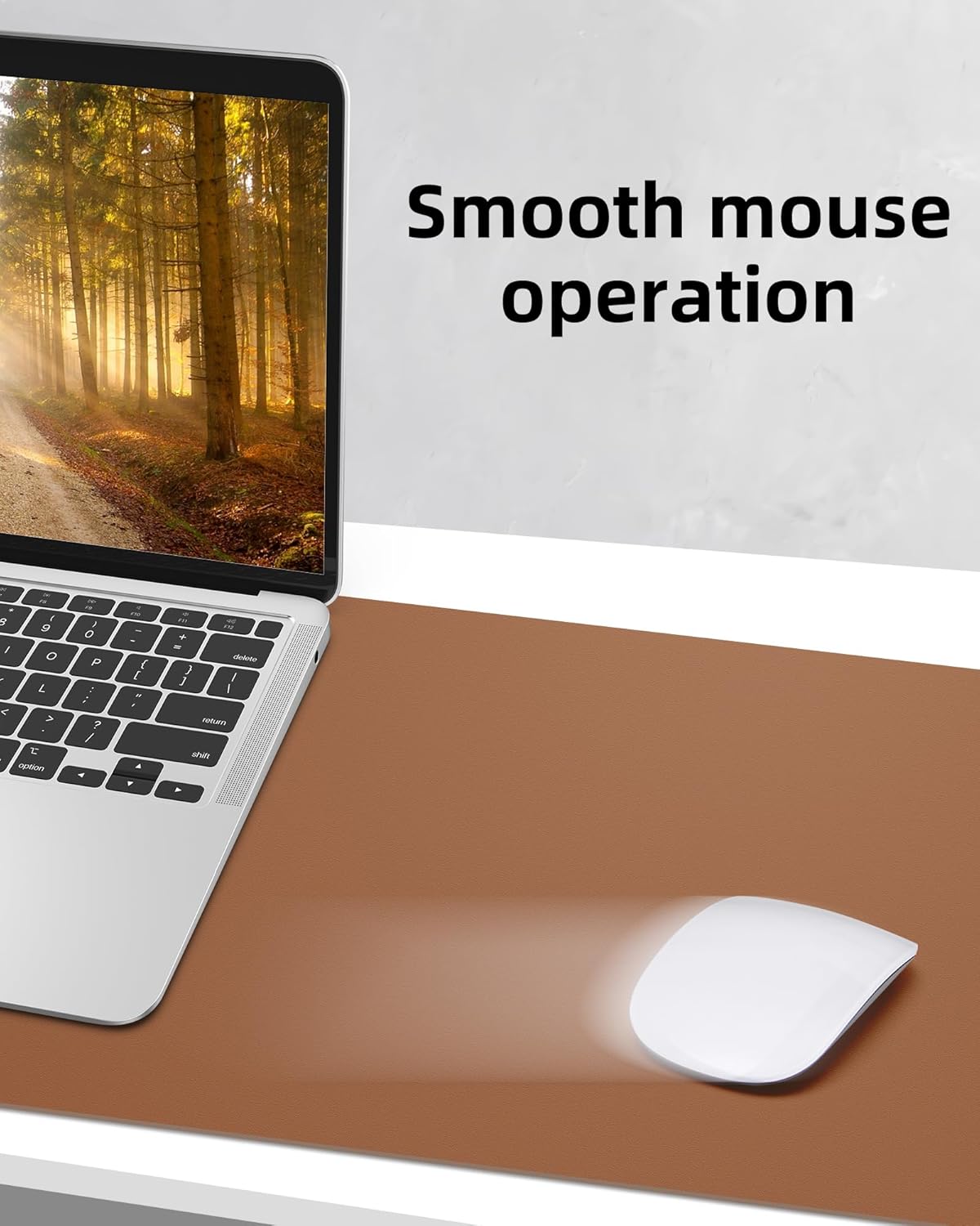 Large Desk Mat 55" x 17"Leather Desk Pad Protector,Mouse Pad,Office Desk Mat, Non-Slip PU Leather Desk Blotter,Waterproof Keyboard mat for Office/Home/Decor (Brown)