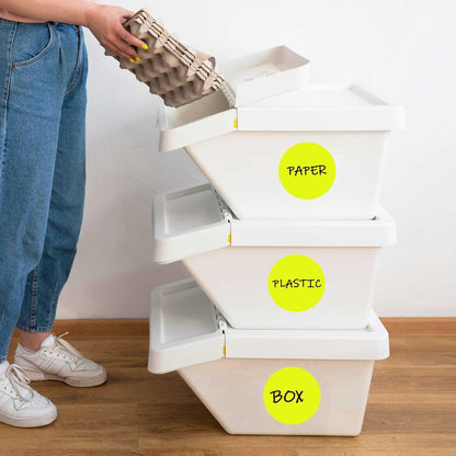 PARLAIM 3”Color Coding Labels Stickers,4Rolls/2000per Dispenser Box Round Adhesive Circle Dot Stickers for Inventory Office Home(Fluorescent Yellow)