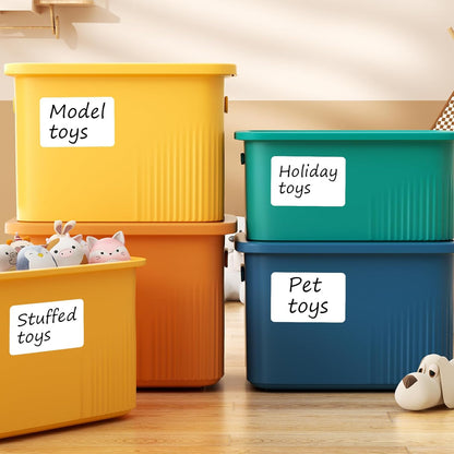 SVNOOC Reusables Labels for Storage Bins 4x6 in, Sticks Securely and Removes Cleanly, Multi-Use Dry Erase Stickers for Whiteboard/Desk/Refrigerator/Home/Office/Classroom (6 Pack), Dry Erase Sheets