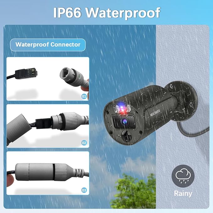 【2-Way Audio & 4K Ultra HD】 Outdoor Wired Security Camera System, Home POE Video Surveillance Cameras Systems, Surveillance DVR Kits