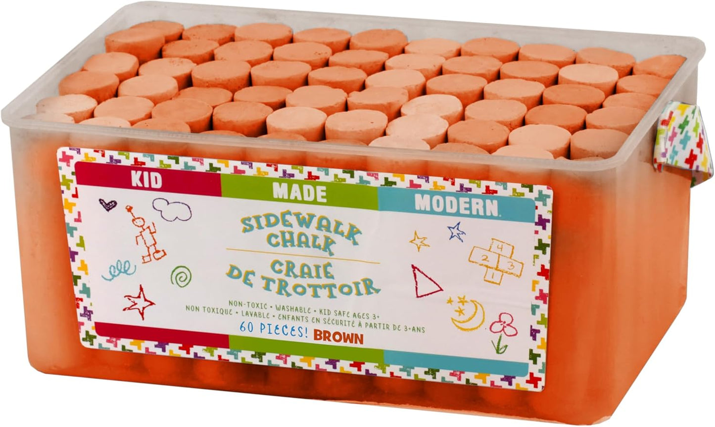 Kid Made Modern 60 Count Pack of Sidewalk Chalk – Brown