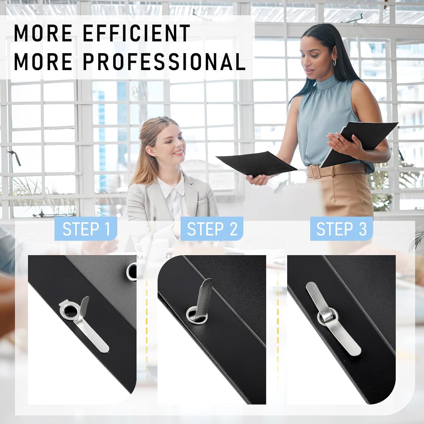 8 Pack Report Covers, COIDEA Report Covers with 3-Prong Fasteners, Presentation Folders for A4 and Letter Size Paper, Clear Front Report Covers Binder Bulk for School Business, 100 Sheet Capacity