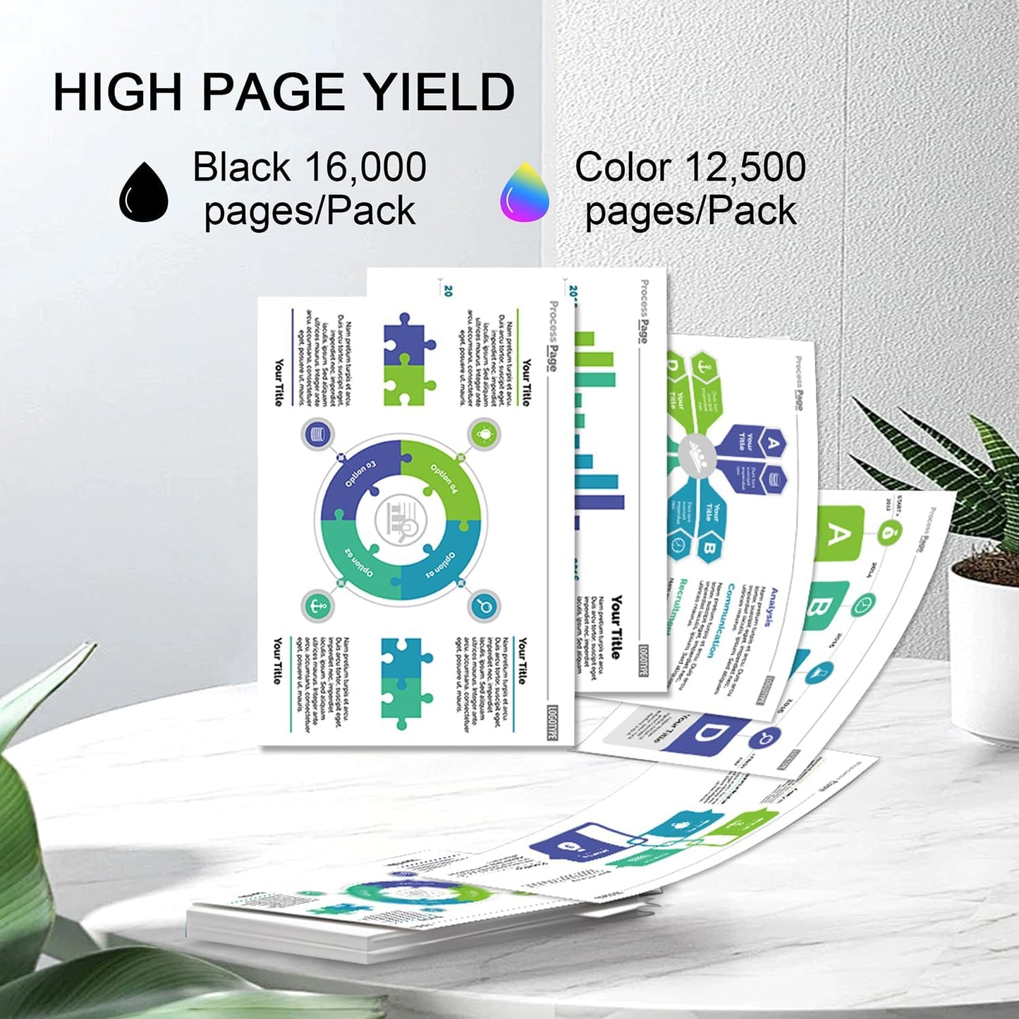 W9060MC W9061MC W9062MC W9063MC Remanufactured Toner Cartridges Compatible for W9060, Works for Color Managed E55040 E55040DW E57540 E57540dn E57540C Printer(4 Pack, Black Cyan Yellow Magenta)