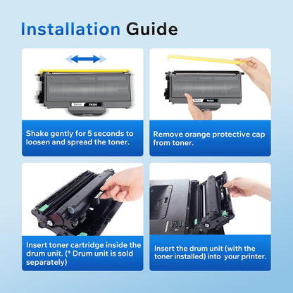 TN360 Toner Cartridge Replacement for Brother TN360 TN-360 TN330 TN-330 High Yield Toner Compatible with DCP-7040 DCP-7030 MFC-7840W HL-2140 MFC-7340 MFC-7440N HL-2170W HL-2150N Printer (2 Black)