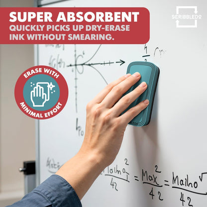 SCRIBBLEDO Boho Dry Erase Erasers 4 Pack Magnetic Whiteboard Erasers in Soft Modern Colors White Board Eraser Dry Erase Board Cleaner for Teachers Students Office & Classroom