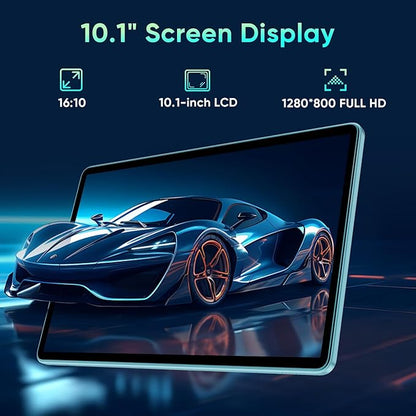 Tablet, Android 15 Tablets with 10.1 inch HD Display, 128GB Storage 1TB Expand, Octa-Core Processors, 6000mAh, Widevine L1, GPS, Dual Camera, WiFi 5, BT5.0 (Blue)