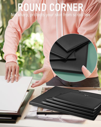 Nicpro 11x14 Art Portfolio Folder, 30 Pockets Display 60 Pages Art Painting Portfolio Binder with Clear Plastic Sleeves, Presentation Storage Book for Artists Artwork Drawing - (Black)