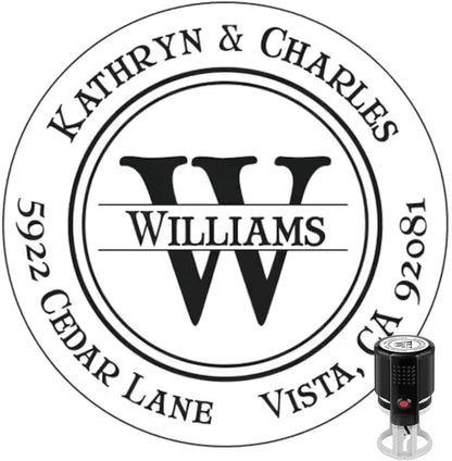 Custom Address Stamp - Self Inking Personalized Rubber Stamp for Mailing Envelopes, Packages, Wedding Invites & Business Mail (Round)