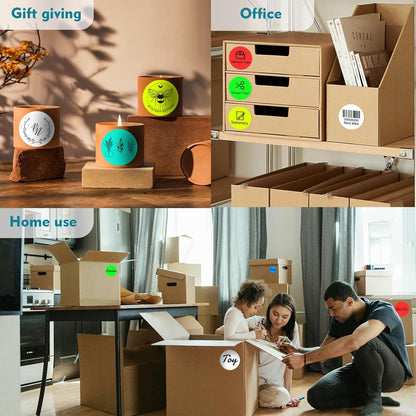 3 X 3 Inch Color Coding Dot Labels Circle Thermal Printable Waterproof 500 Pcs Round Stickers Adhesive Writable for Office, Home, Garage, DIY Sticker, Barcodes, Name Tag, Fluorescent Blue