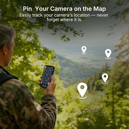 GardePro E6+ WiFi Trail Camera (Non-Cellular), 64MP Game Camera with Dual Antennas & 165 ft WiFi Range, No Glow Night Vision, Motion Activated