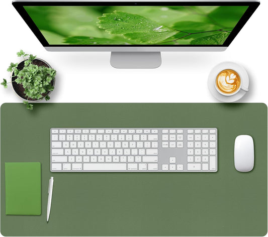 Bloss Green Desk Mat, Desk Matt for Desktop, Large Leather Desk Pad, Desk Pad Mat Waterproof, Computer Mat for Office/Home/Decor/Desk Protector(31.5 x 15.7 Inches)