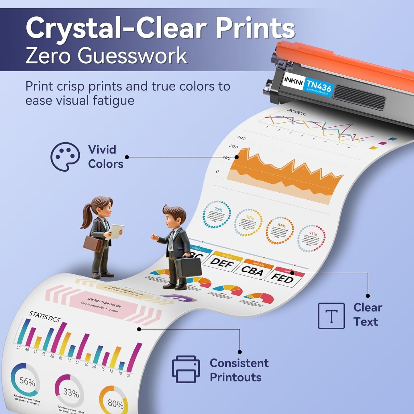TN436 Toner Cartridge Set 4 Pack(with chip) Compatible Replacement for Brother tn436bk tn433 tn431 tn 436bk Toner for MFC-L8900CDW HL-L8360CDW HL-L8260CDW MFC-L8610CDW Prints