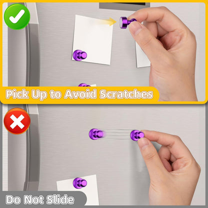 VNDUEEY 16 Pack Purple Fridge Magnets, Refrigerator Magnets Strong Whiteboard Magnet, Small Magnet for Fridge, Magnetic Push Pins for Home, Office, School, Locker, Adult