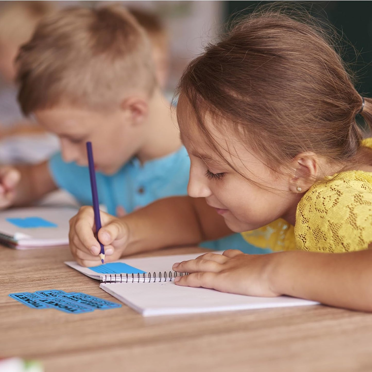 DGBDPACK 100 Raffle Tickets, 50/50 Double Ticket, Bold Numbers for Easy Reading, Ticket for Events, Entry, Class Reward & Prizes -Blue