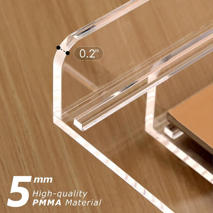 SANRUI 4 Tier Stackable Paper Letter Tray, Acrylic Vertical File Tray A4 Desk Organizer and Accessories Sorter Trays, Clear Workspace Office Supplies Organizers,12inx9.25inx6.6in