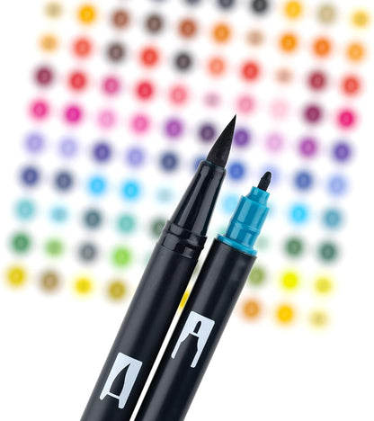 Tombow 56189 Dual Brush Pen Art Markers, Tropical, 10-Pack. Blendable, Brush and Fine Tip Markers