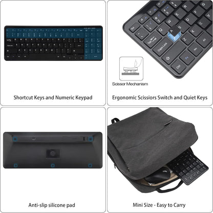 Wireless Bluetooth Keyboard, Universal Multi-Device Keyboard with Number Pad and Media Hotkeys, USB + Dual BT Connection, Ergonomic Design Slim for Windows Computer/Laptop/Tablet