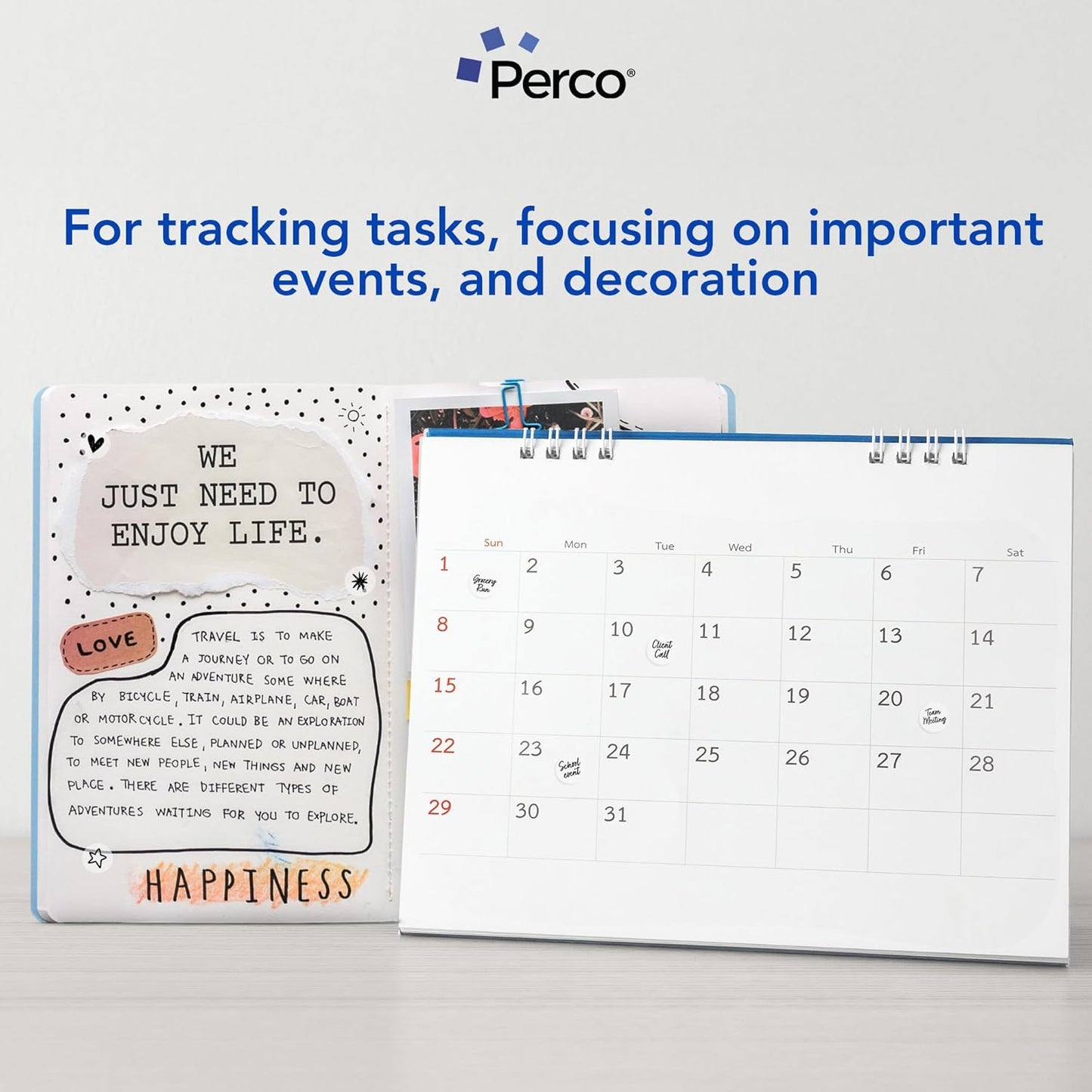 Perco Clear 1/2-Inch Round Circle Dot Sticker Labels with Easy Peel Perforation - 3,000 Labels per Roll - Strong Adhesion, Vibrant Colors for Organizing, Crafting & More - Made in USA