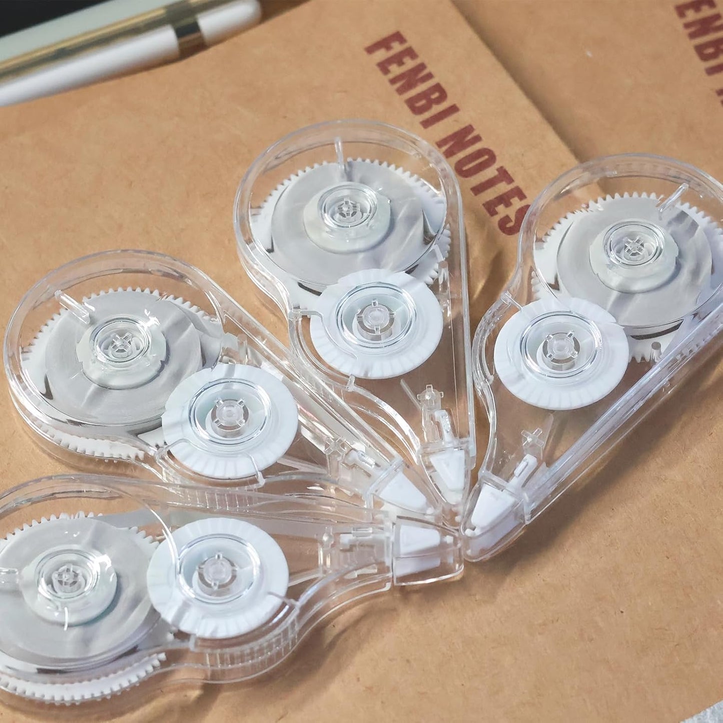 4 Pcs 39.4 Ft Clear Correction Tape, White Wrong Out Tape Roller Bulk for Noting, Teacher Supplies, School, Office