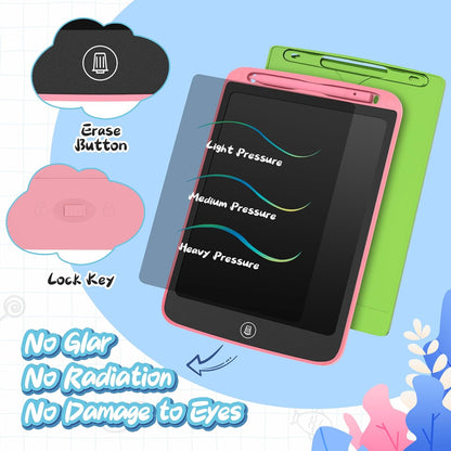 SOOOO LCD Writing Tablet for Kids 10 Inch, 2 Pack Colorful Doodle Board for 3 4 5 6 7 8 9 10 Year Old Kids, Sensory Toys Educational Sketch Pad Toys for Toddler Girls Boys Learning (Green+Pink)